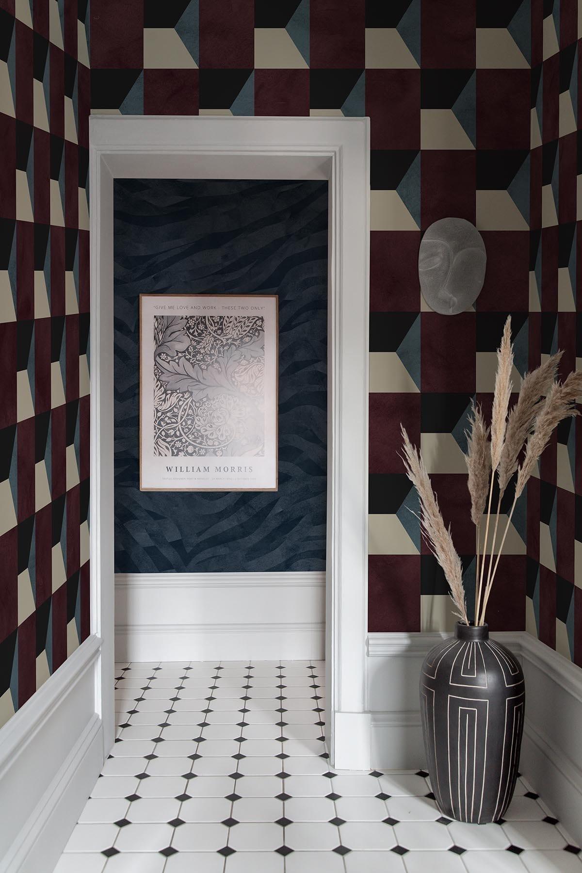  Geometric Shades Burgundy