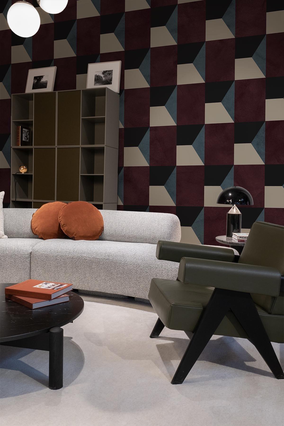  Geometric Shades Burgundy