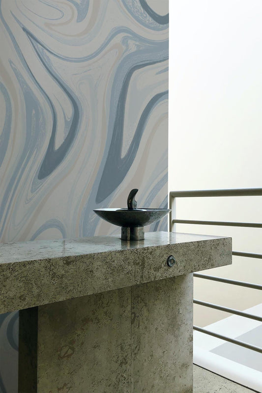  Marbling Swirl Light Blue
