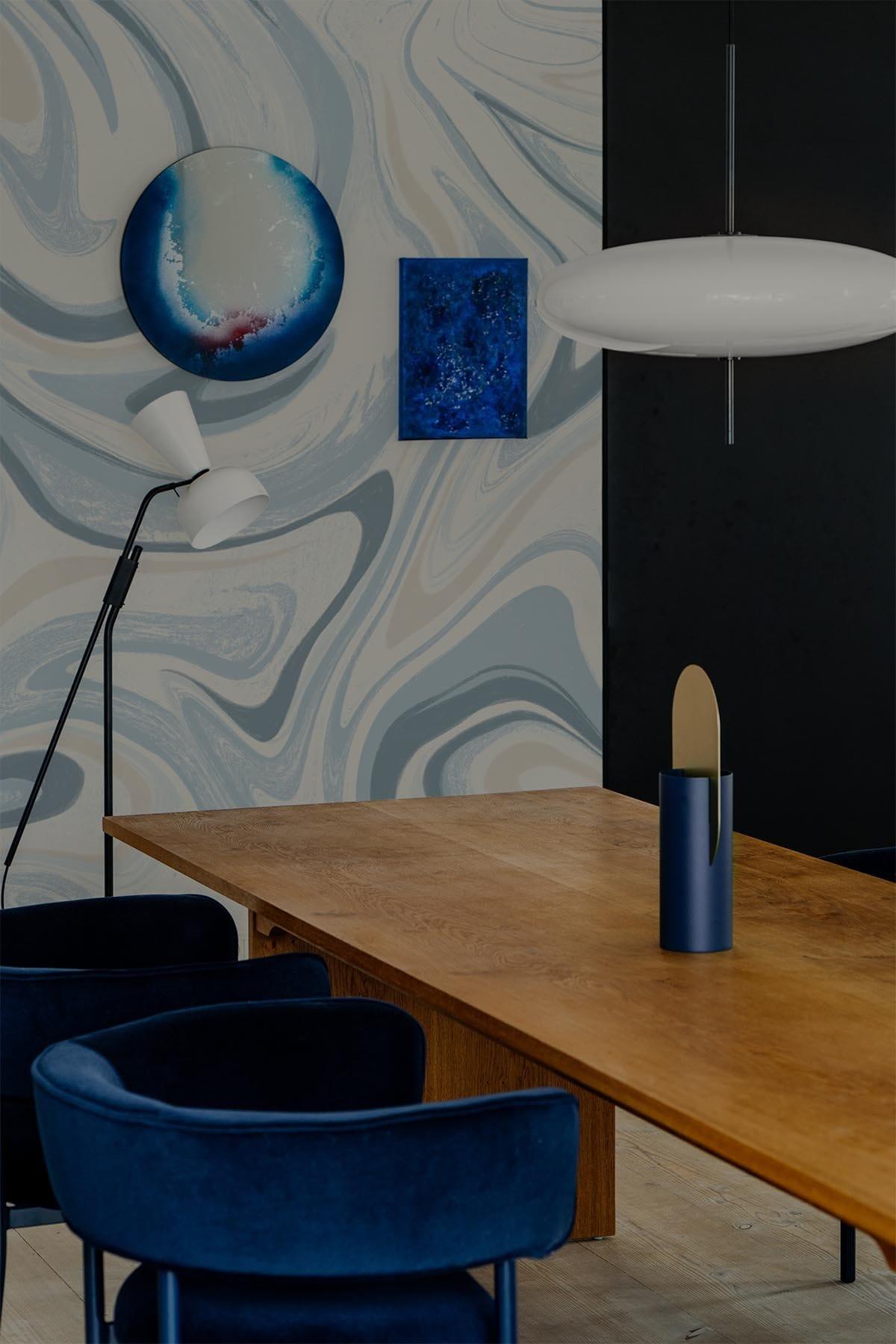  Marbling Swirl Light Blue