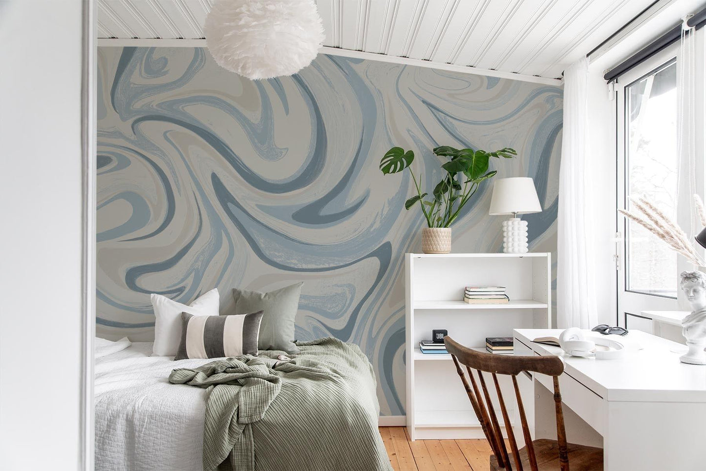  Marbling Swirl Light Blue