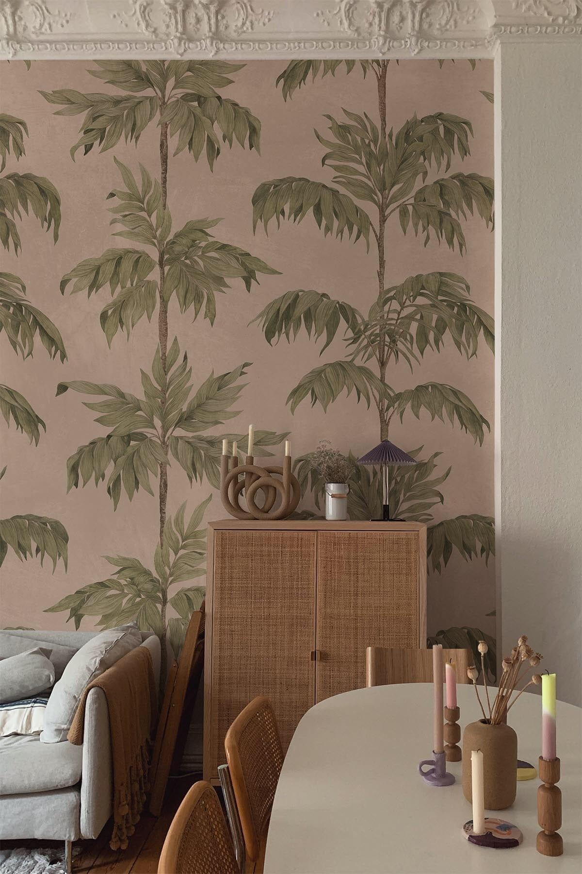  Vintage Palm Tree Soft Pink