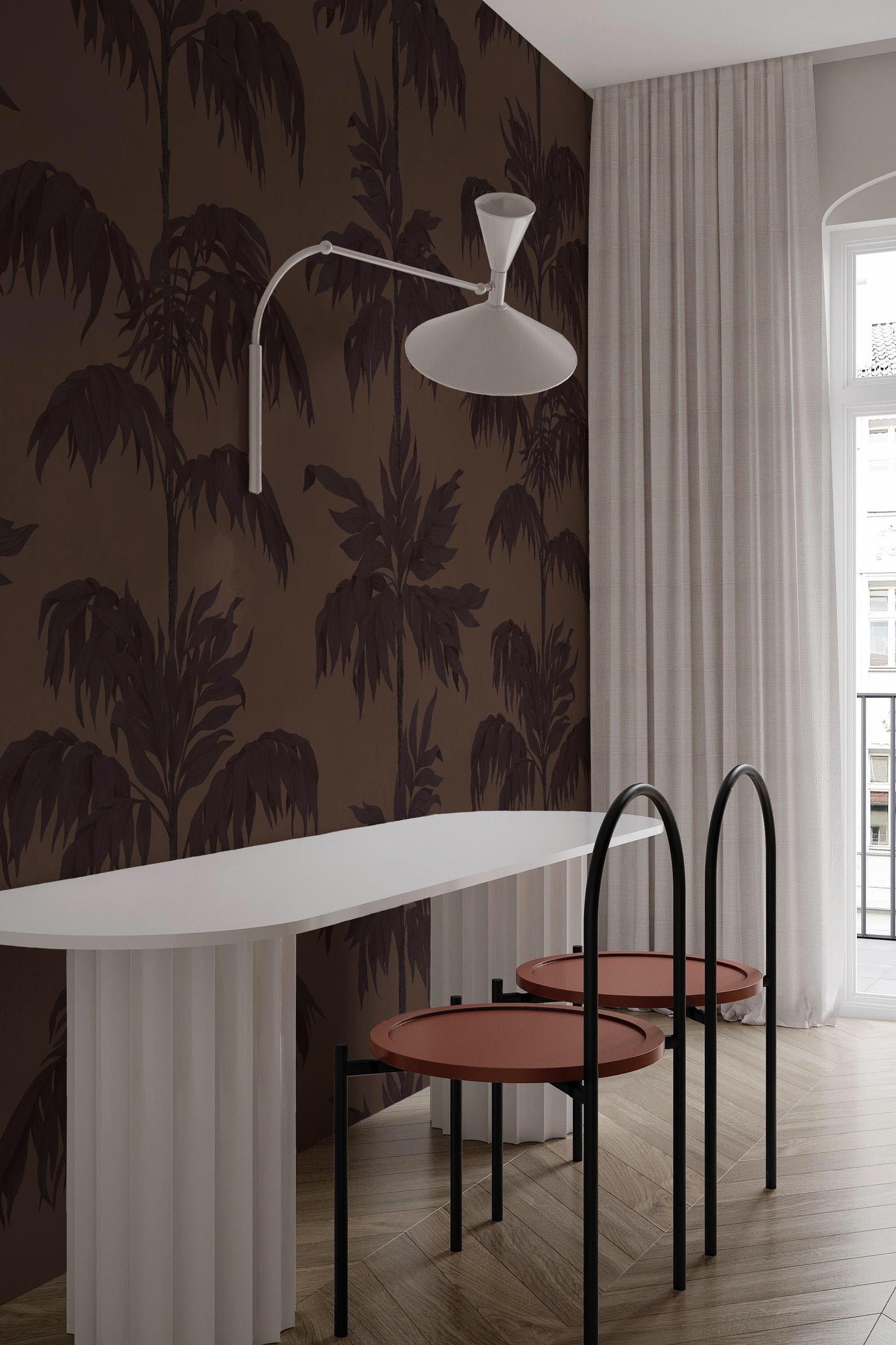  Vintage Palm Tree Burgundy