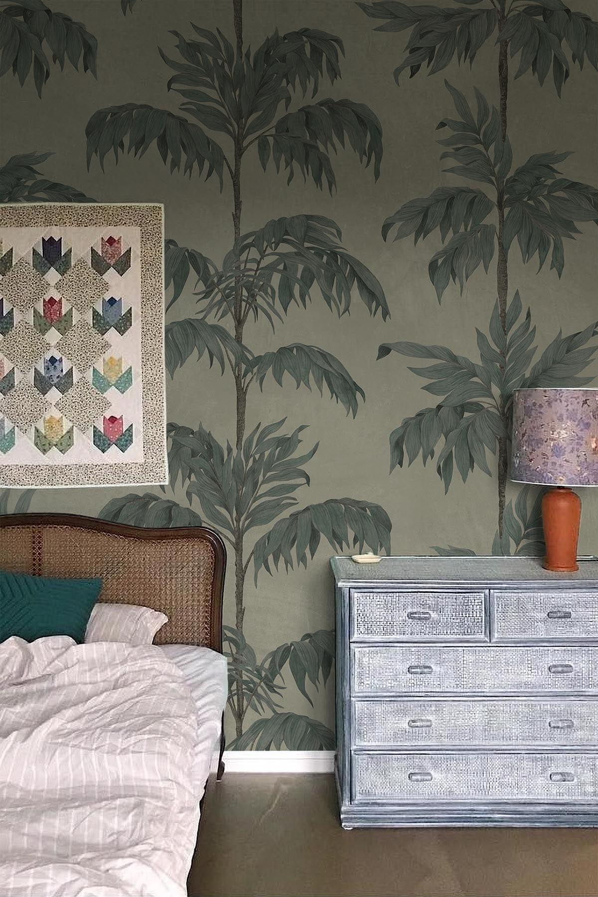  Vintage Palm Tree Dusty Green