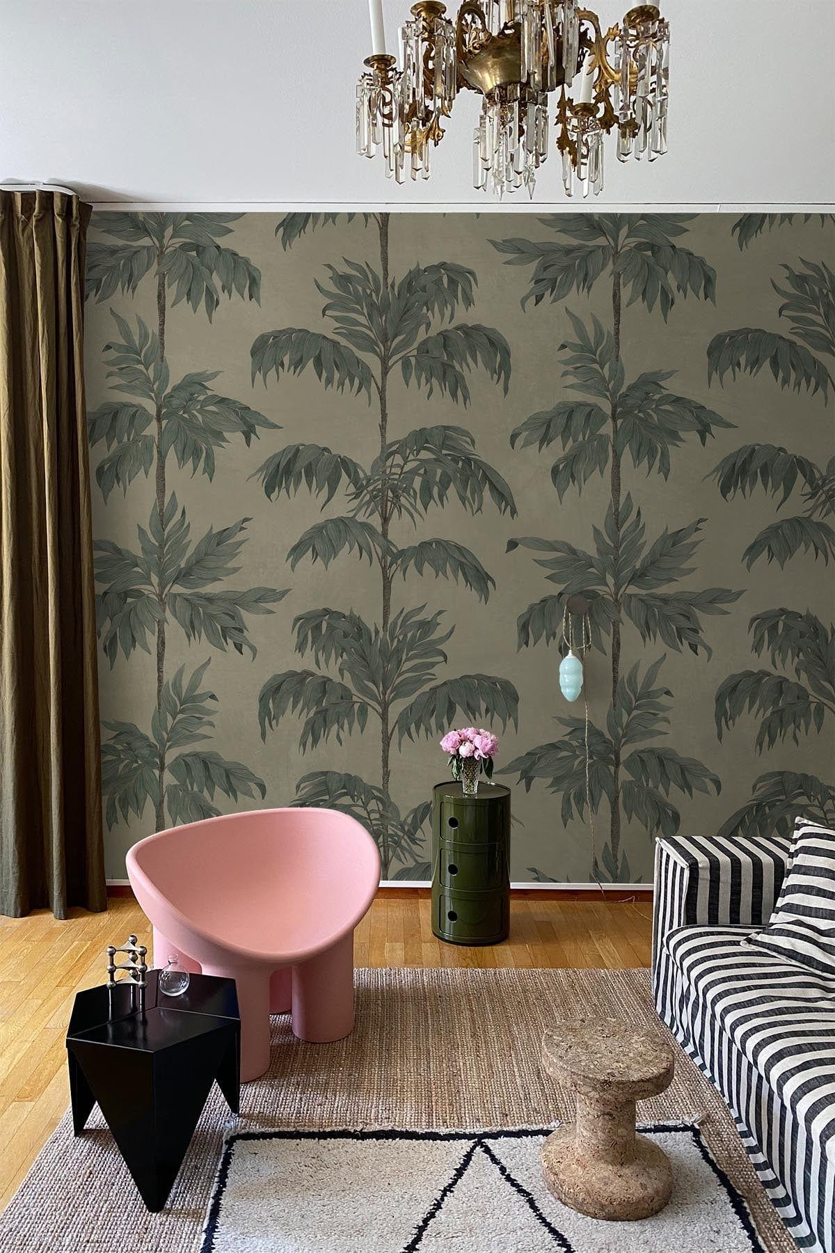  Vintage Palm Tree Dusty Green