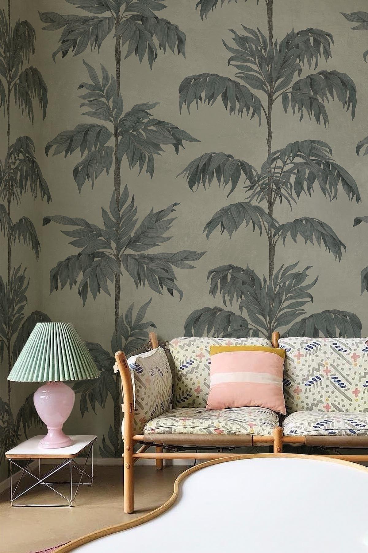  Vintage Palm Tree Dusty Green