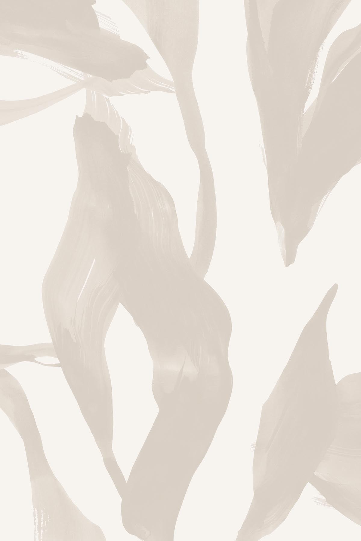  Abstract Leaf Pale Beige