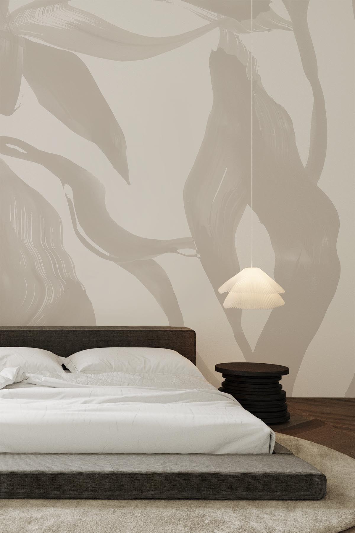  Abstract Leaf Pale Beige