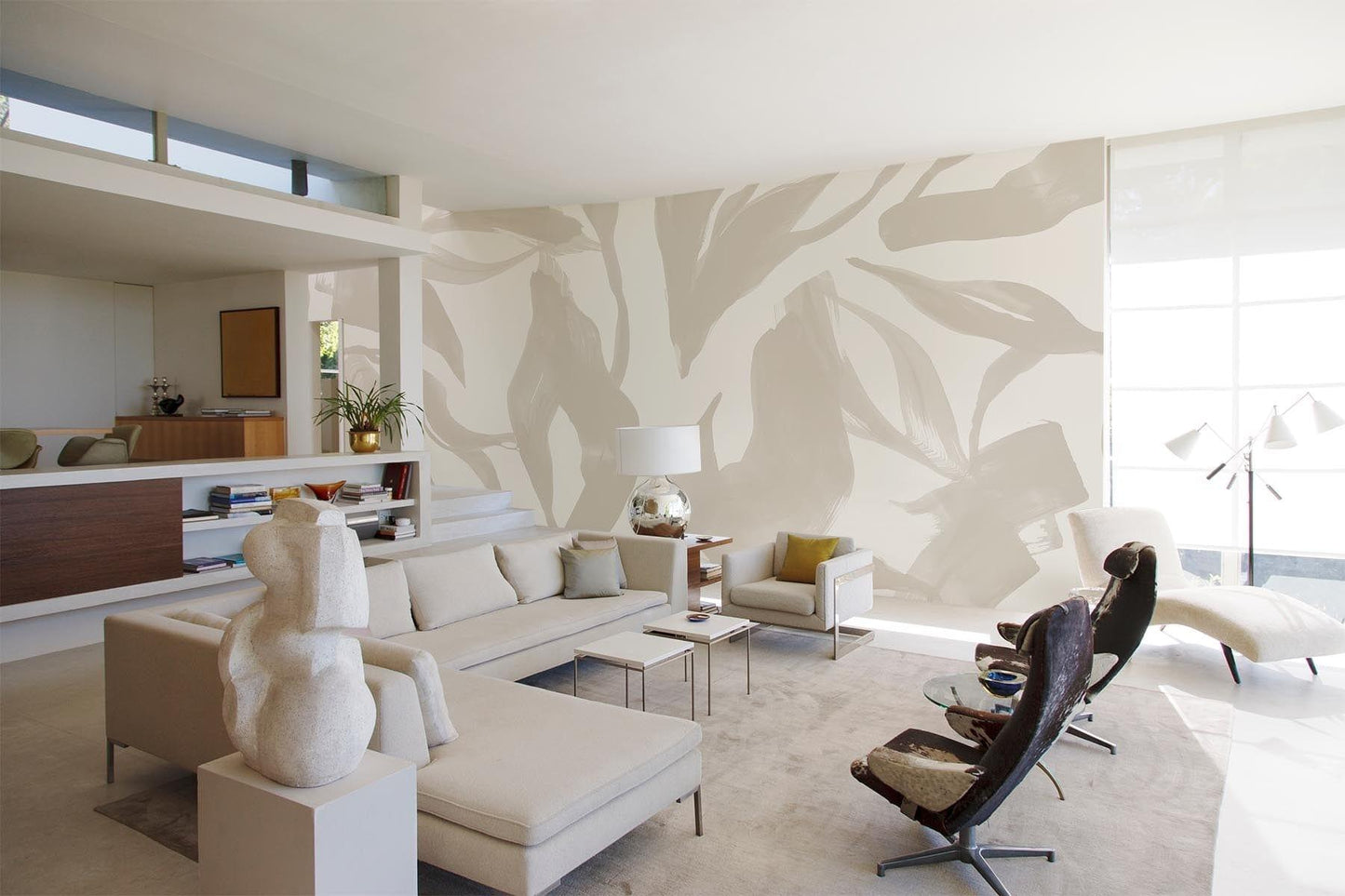  Abstract Leaf Pale Beige