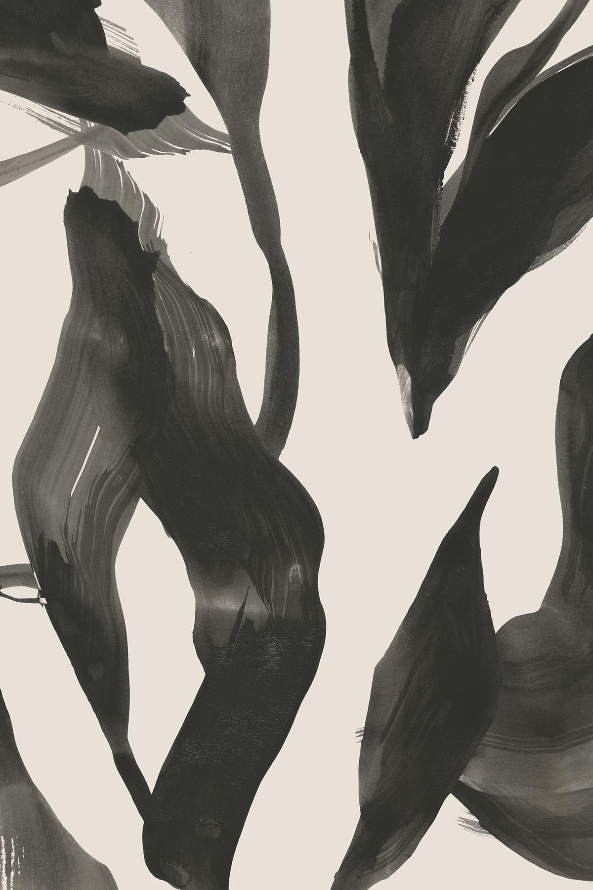  Abstract Leaf Black