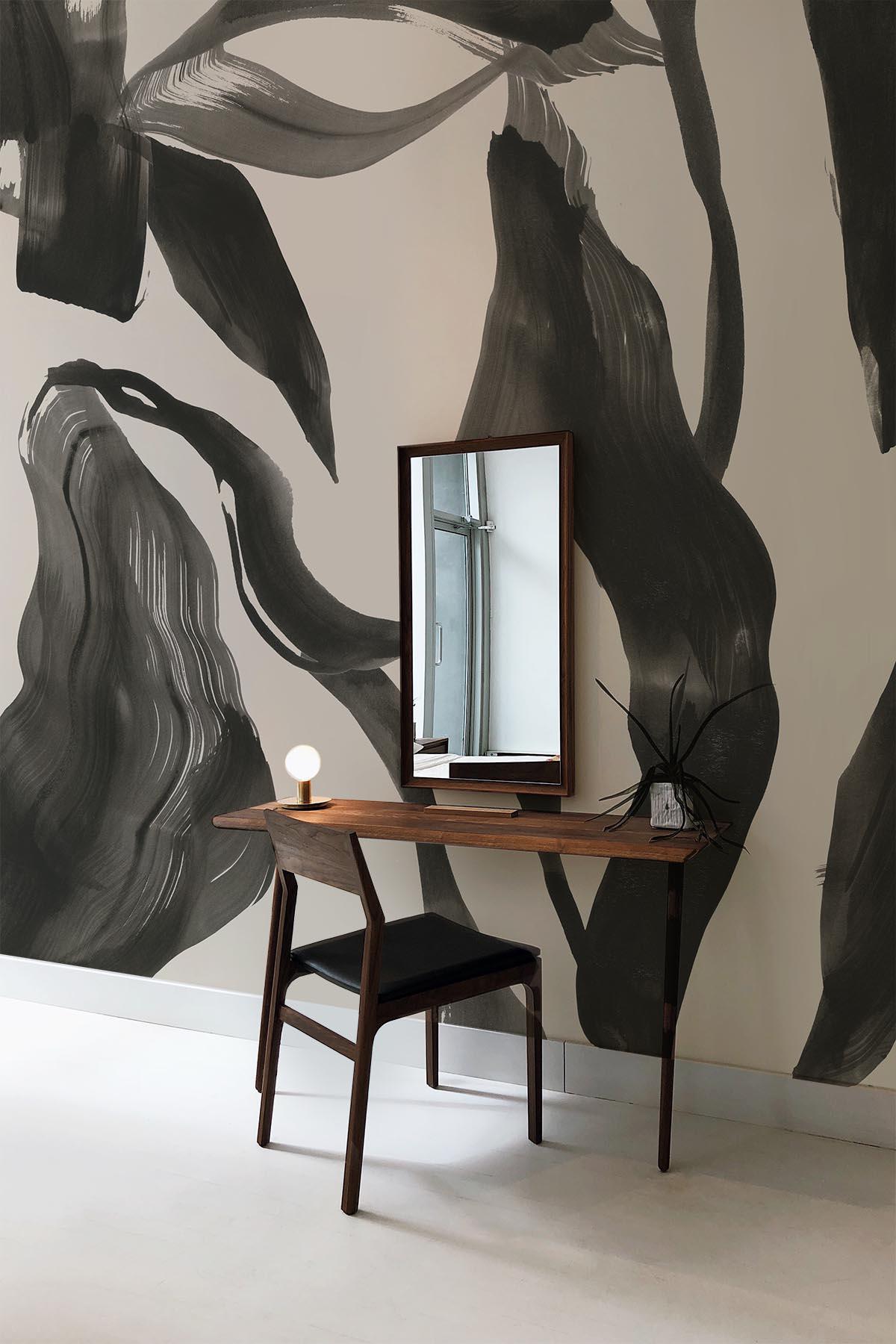  Abstract Leaf Black
