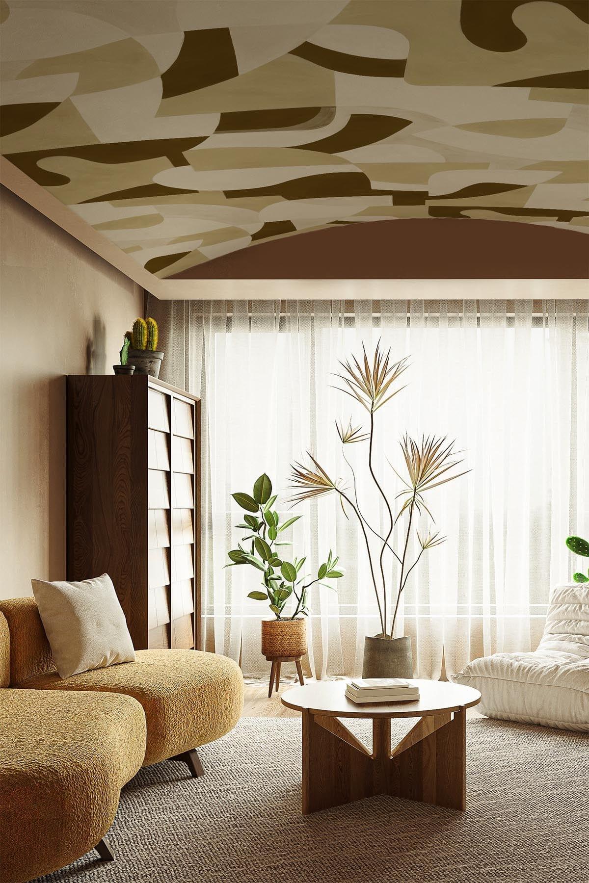  Geometric Art Olive Green
