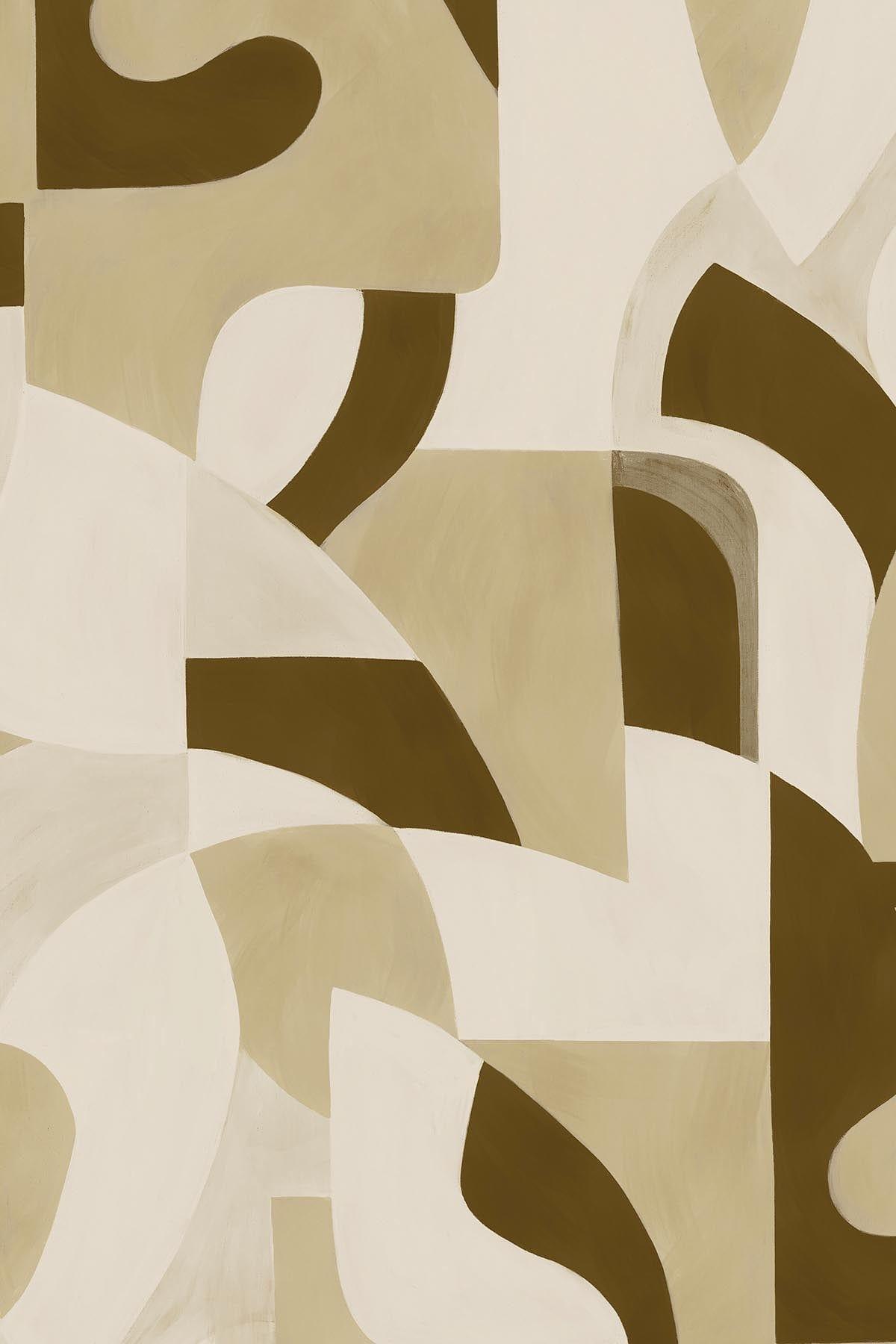  Geometric Art Olive Green