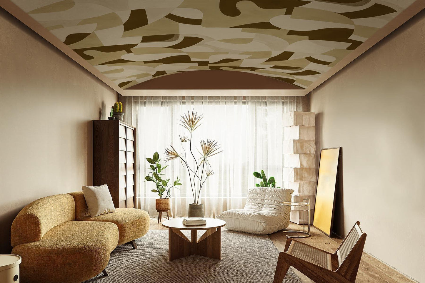  Geometric Art Olive Green