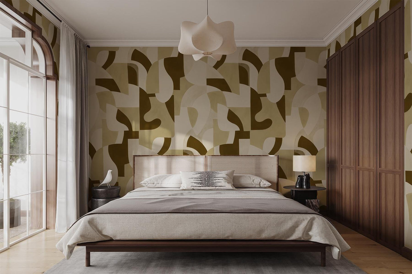  Geometric Art Olive Green