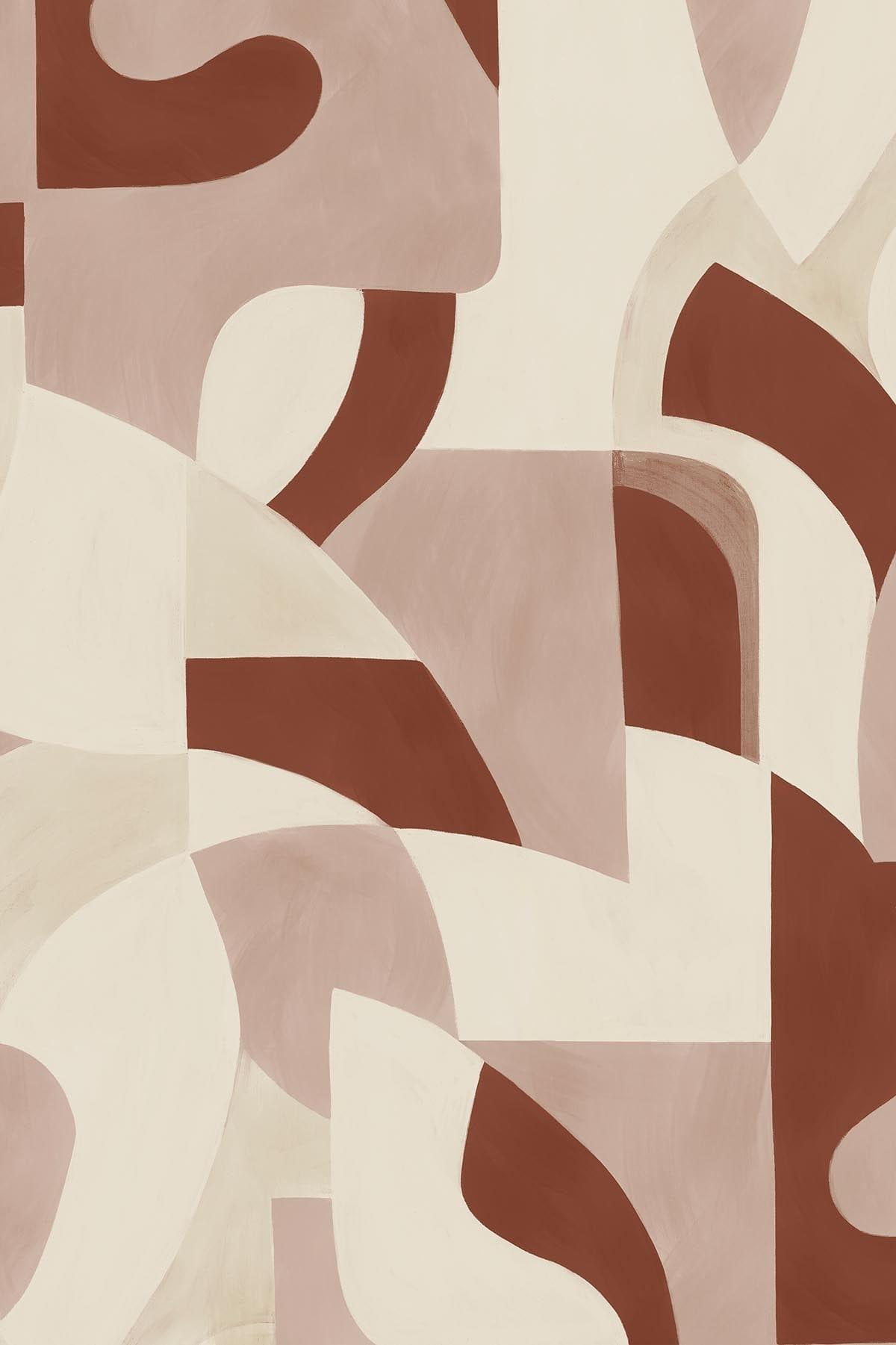  Geometric Art Rust Red