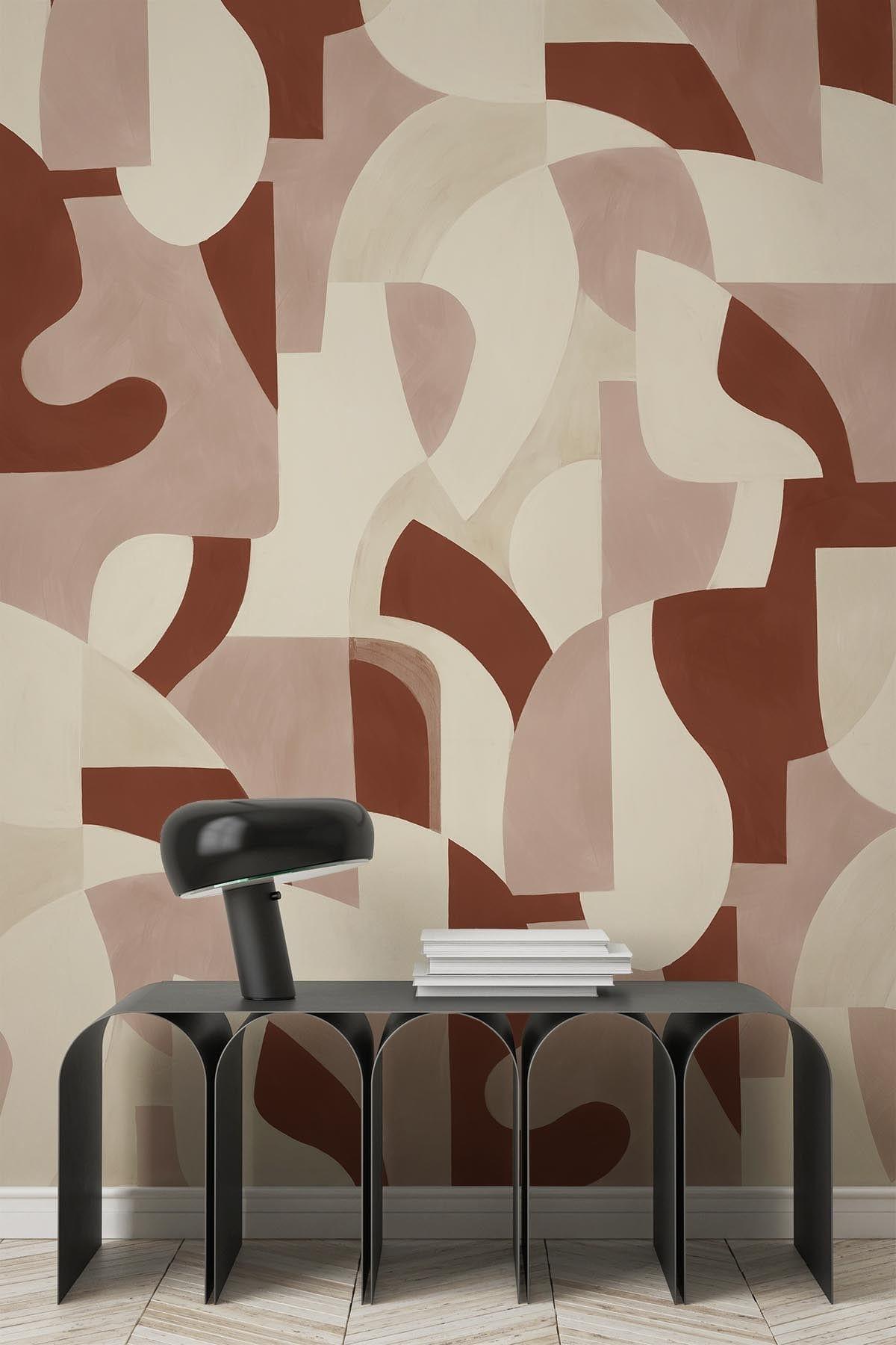  Geometric Art Rust Red