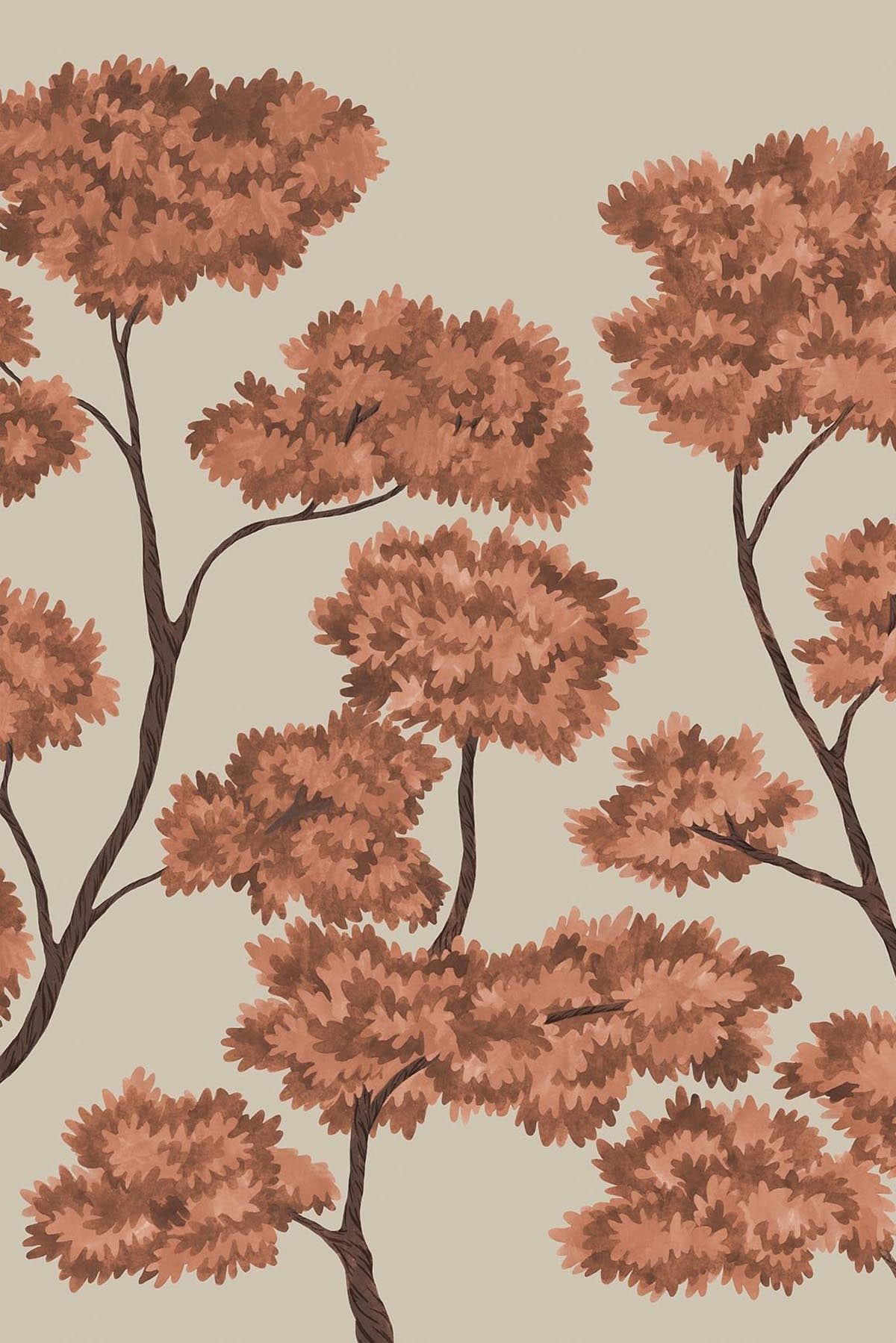  Woodland Forest Rust Red