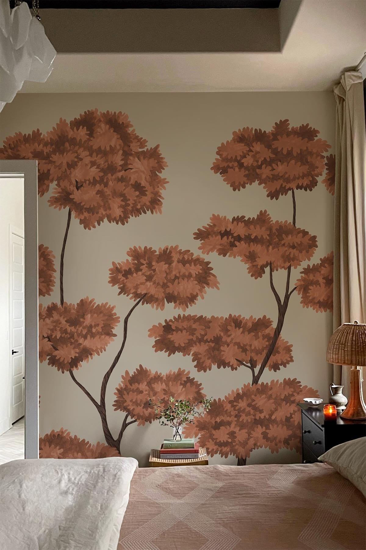  Woodland Forest Rust Red