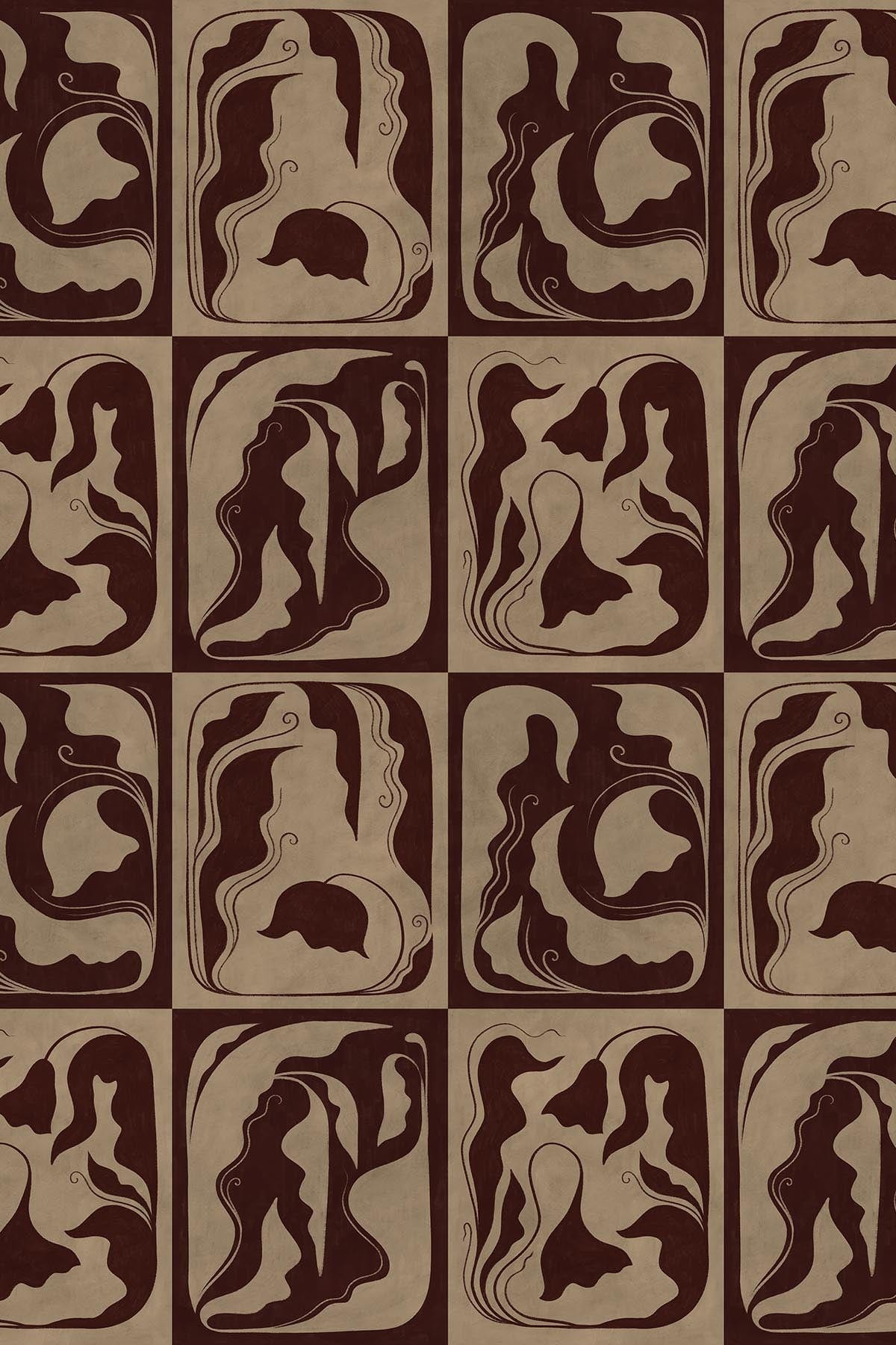  Flower Silhouette Burgundy
