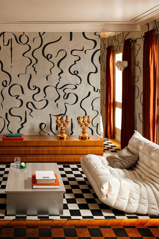  Swirling Lines Beige