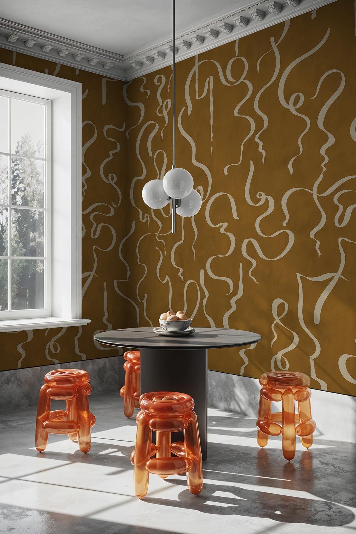  Swirling Lines Mustard