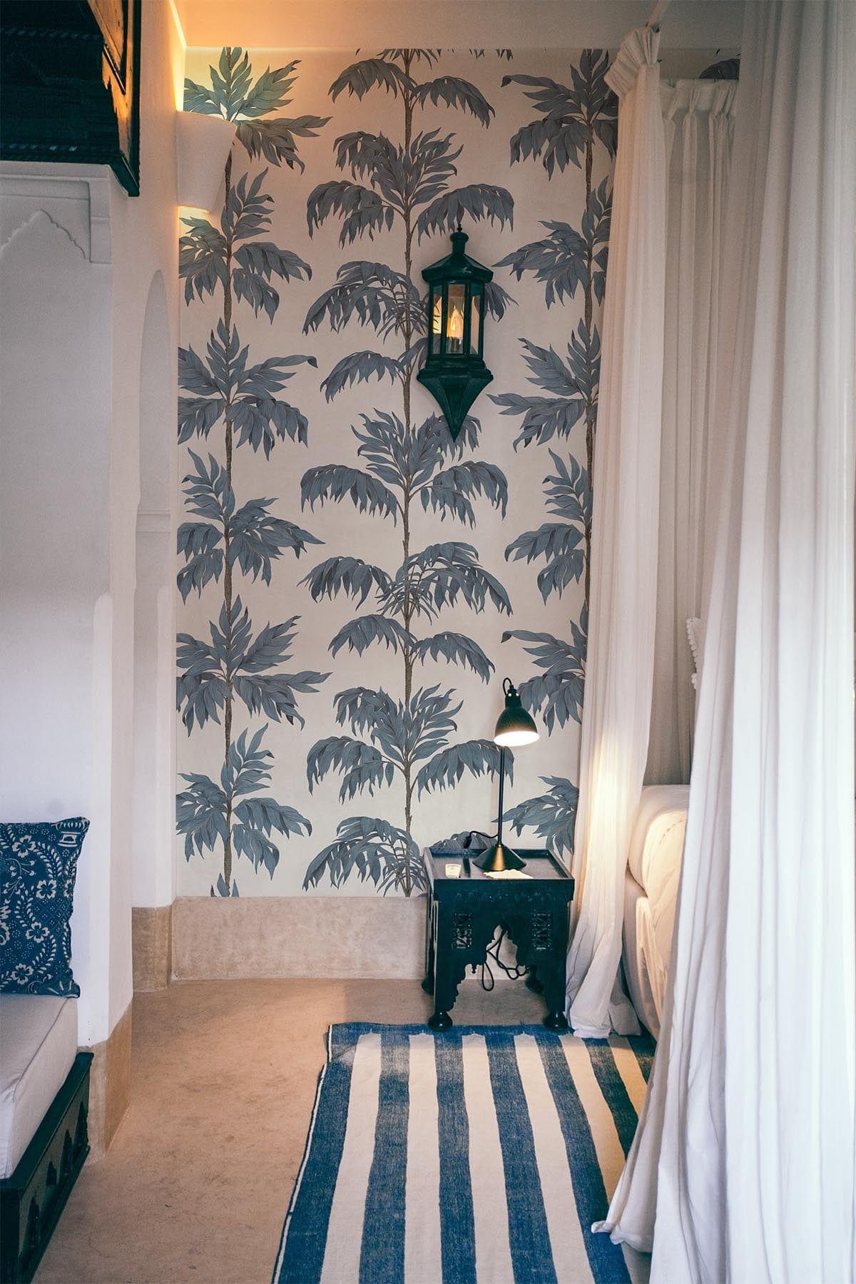 Vintage Palm Tree Small Blue