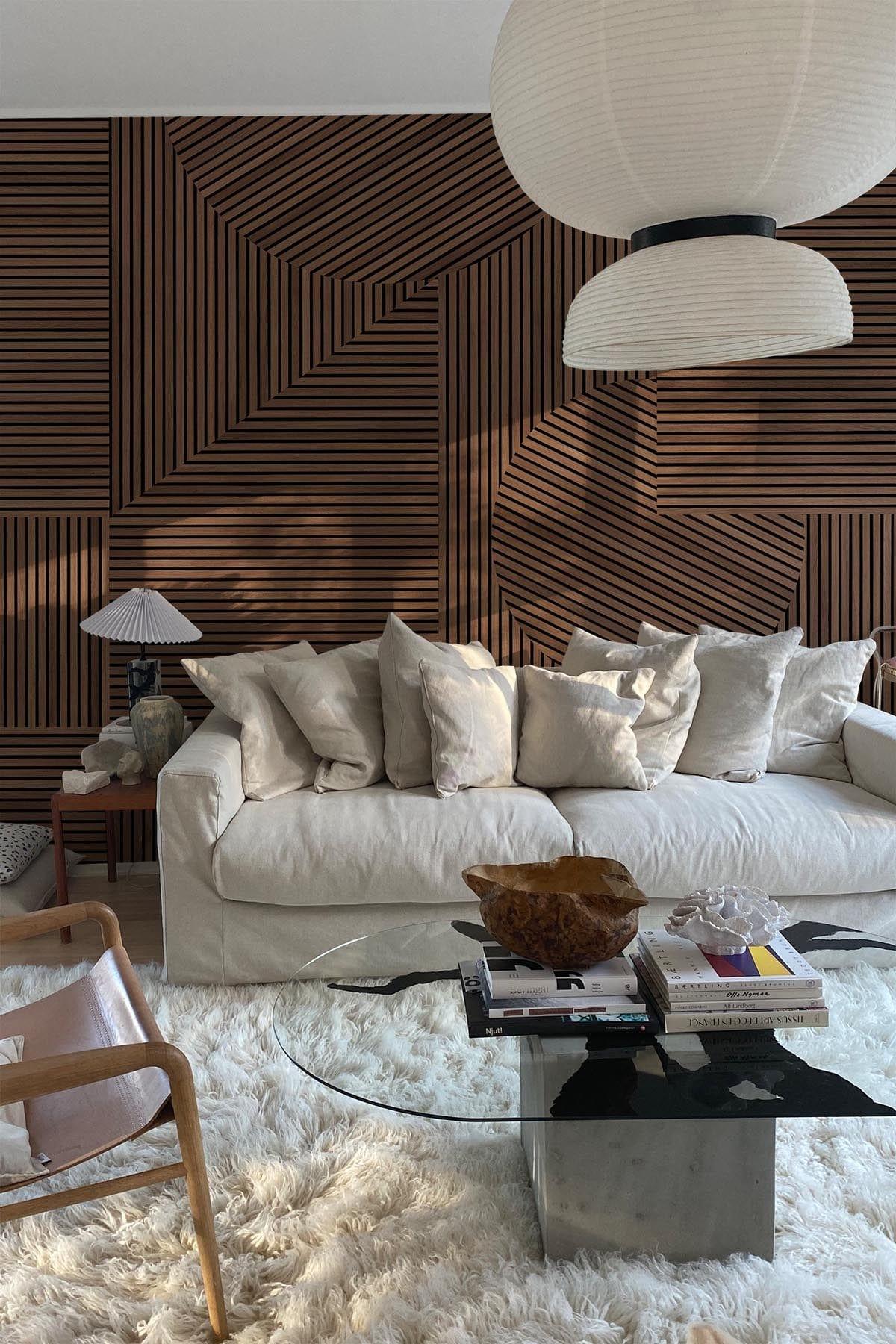  Graphic Rib Wood Wallpaper Brown Oak