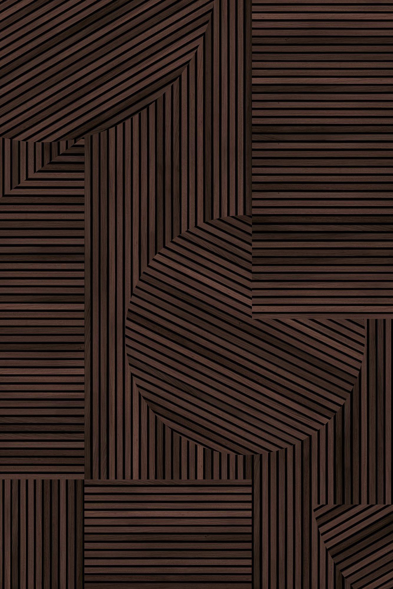  Graphic Rib Wood Wallpaper Dark Oak