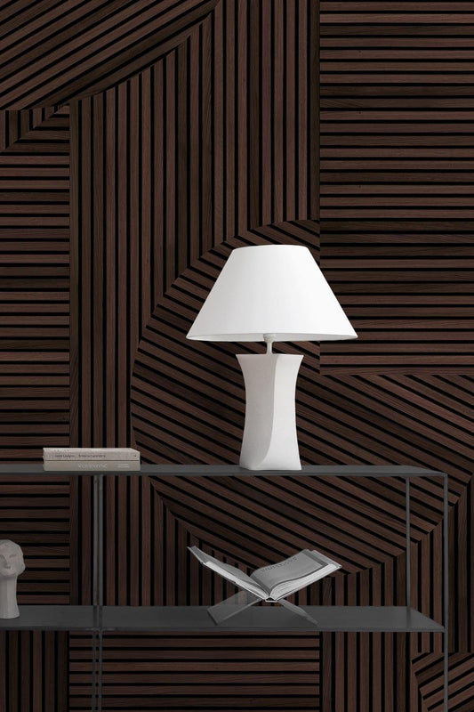  Graphic Rib Wood Wallpaper Dark Oak