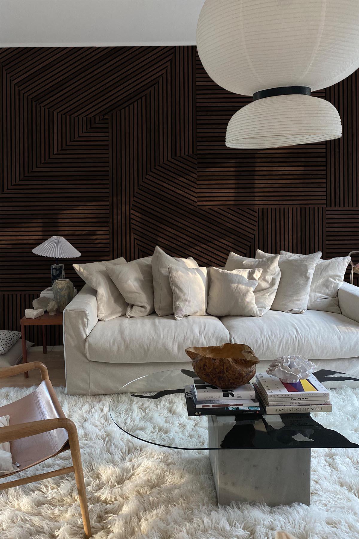  Graphic Rib Wood Wallpaper Dark Oak