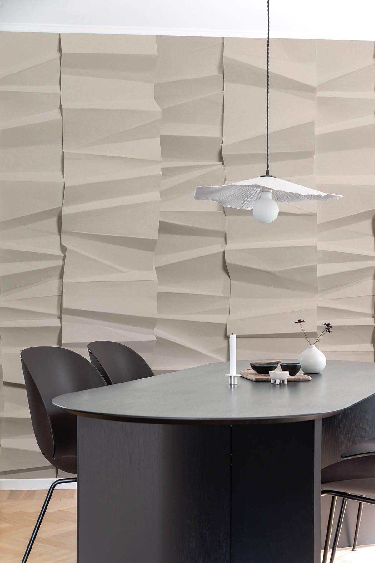  Origami Folds Warm Beige