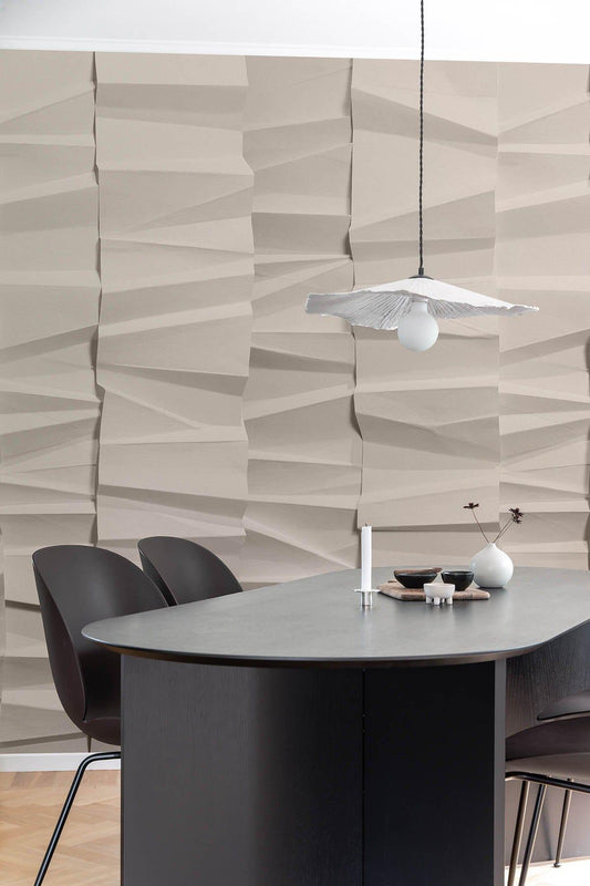  Origami Folds Warm Beige
