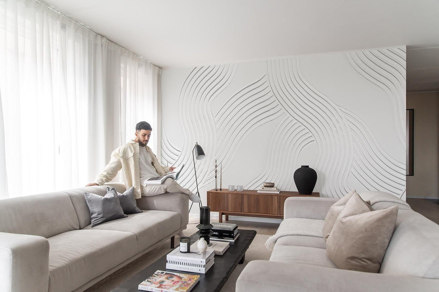  Plaster Lines White