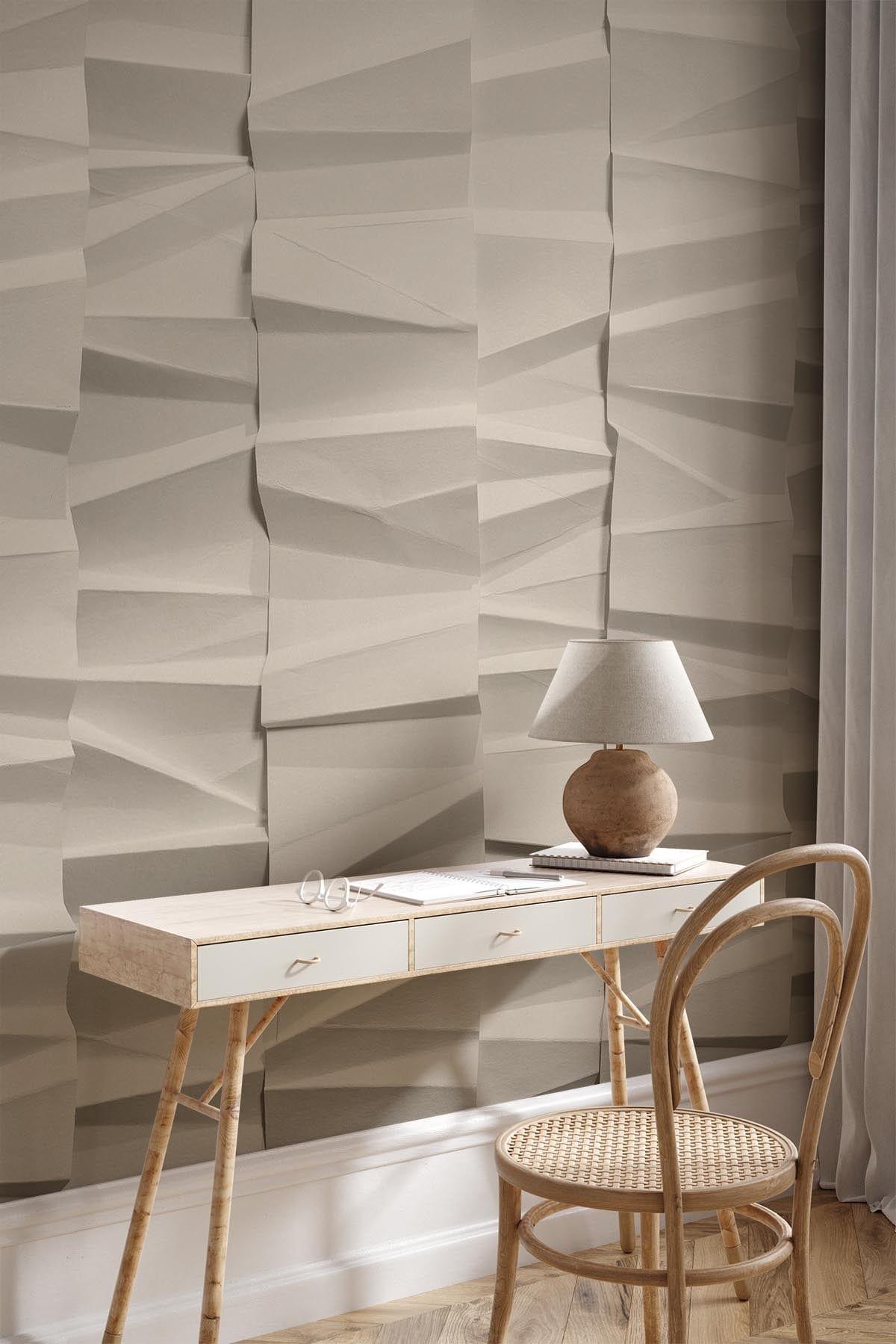  Origami Folds Warm Beige