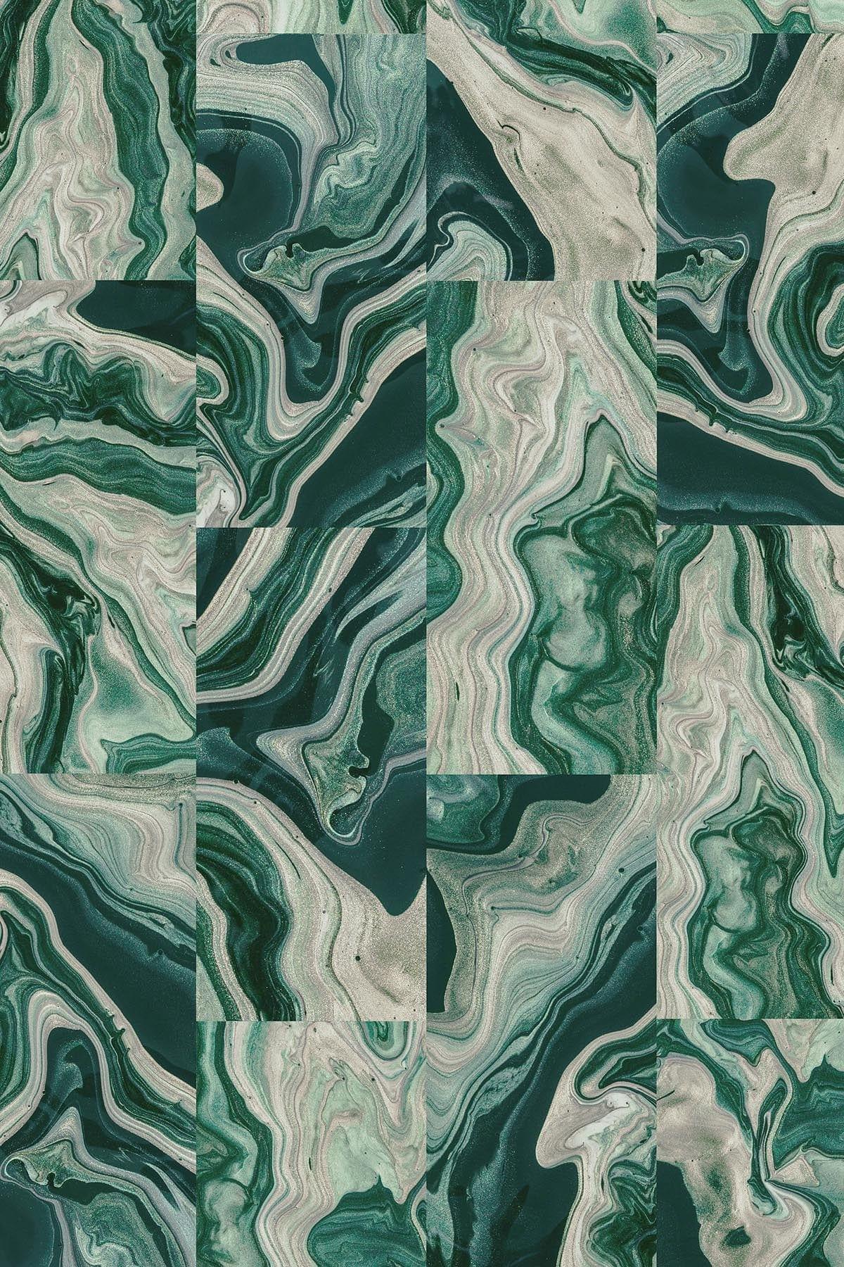  Marbling Tiles Two Green