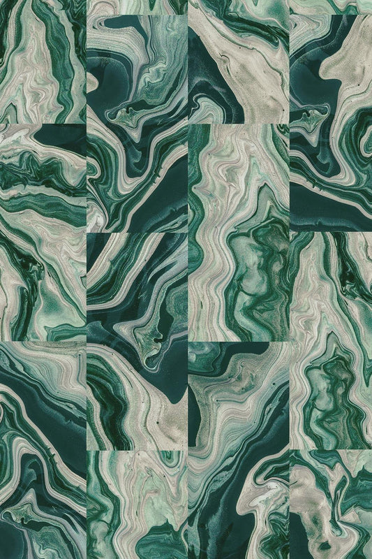  Marbling Tiles Two Green
