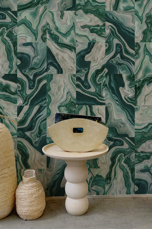  Marbling Tiles Two Green