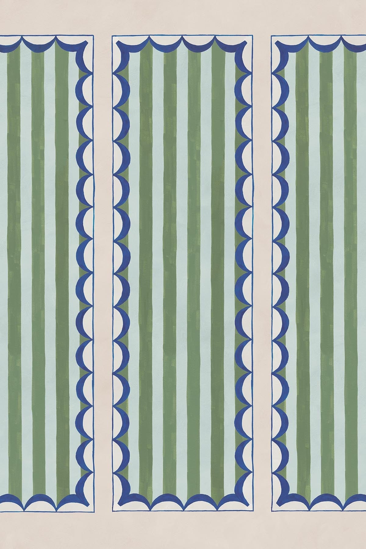  Scallop Panel Green/Blue
