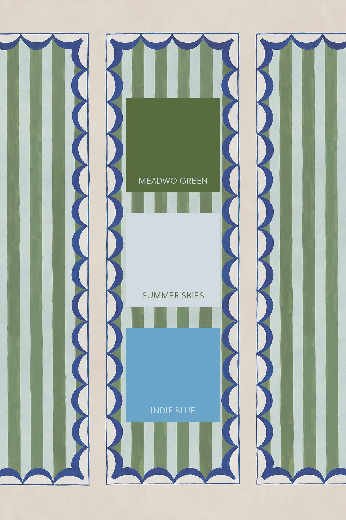  Scallop Panel Green/Blue