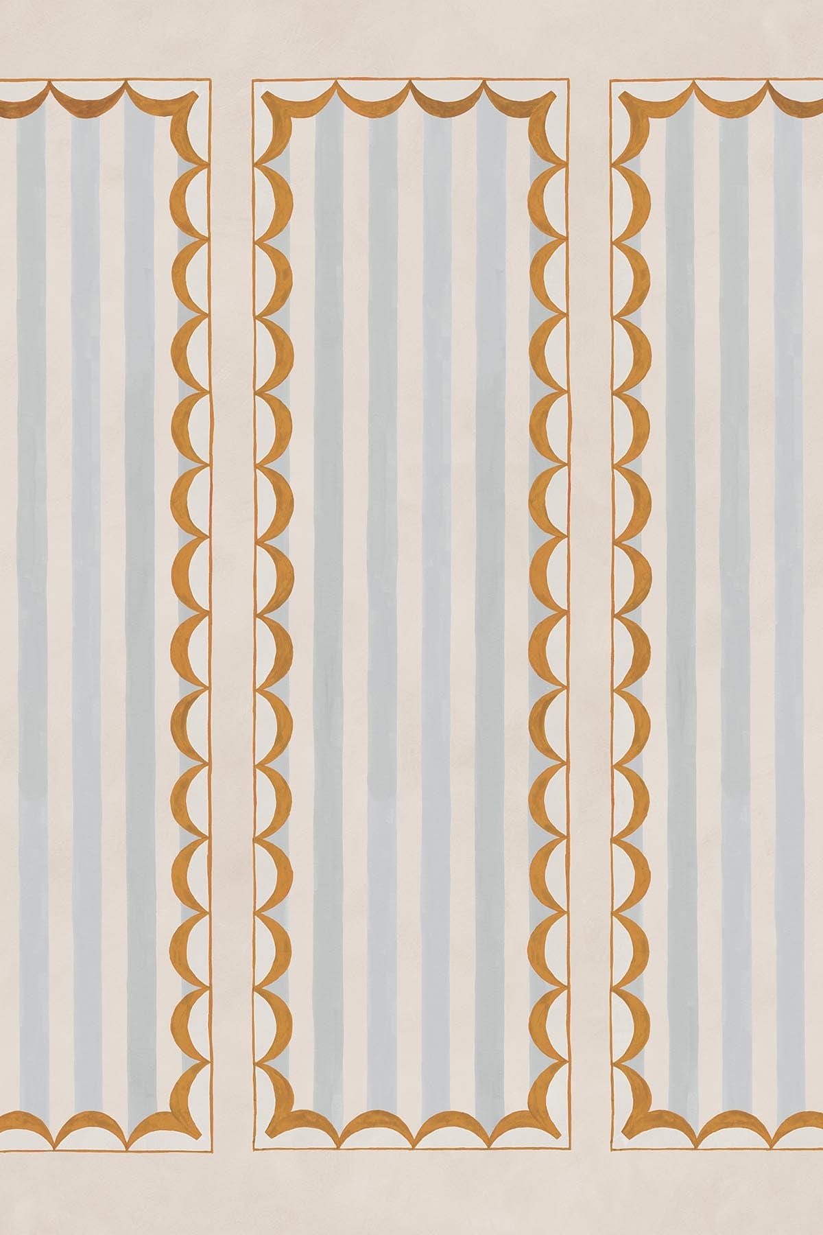  Scallop Panel Light Blue/Ochre