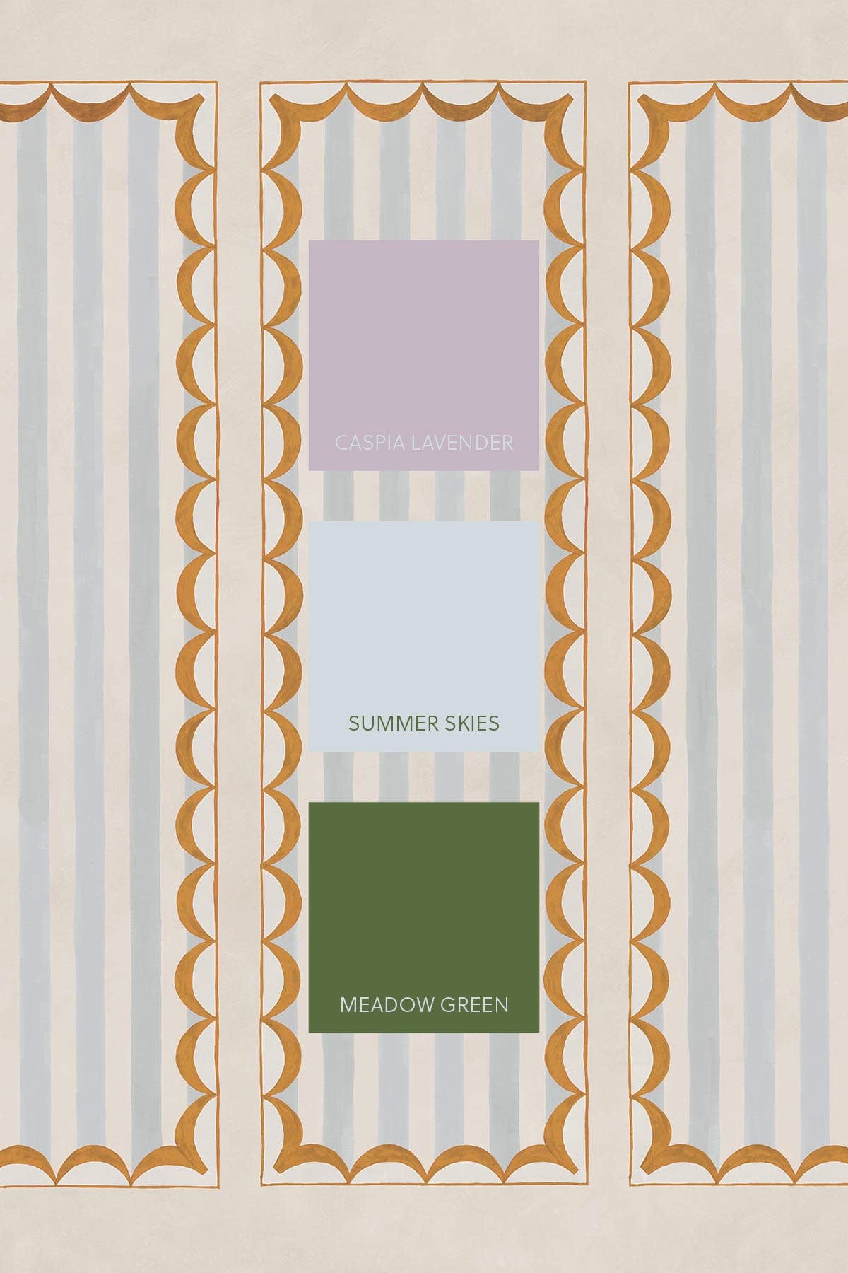  Scallop Panel Light Blue/Ochre