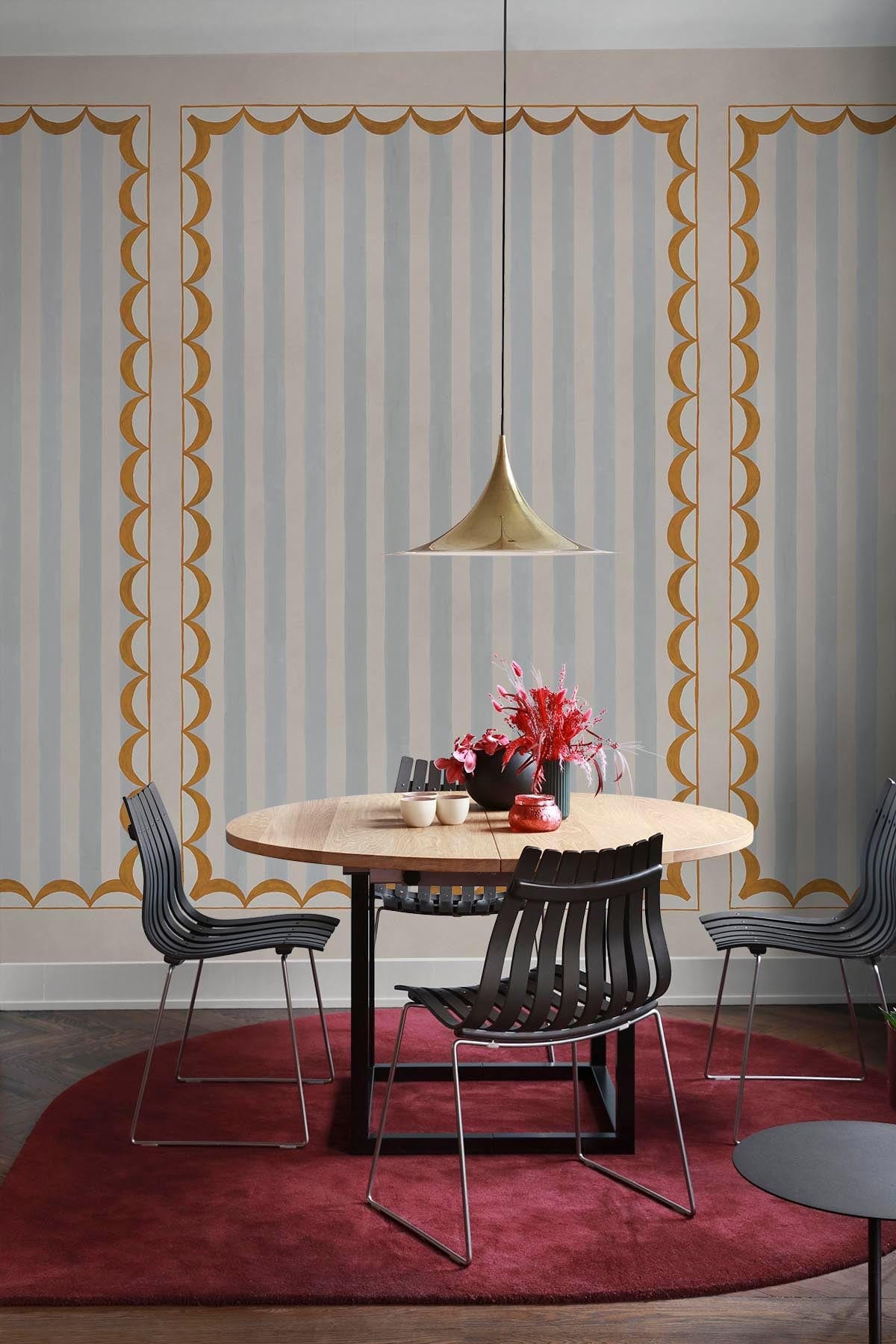  Scallop Panel Light Blue/Ochre