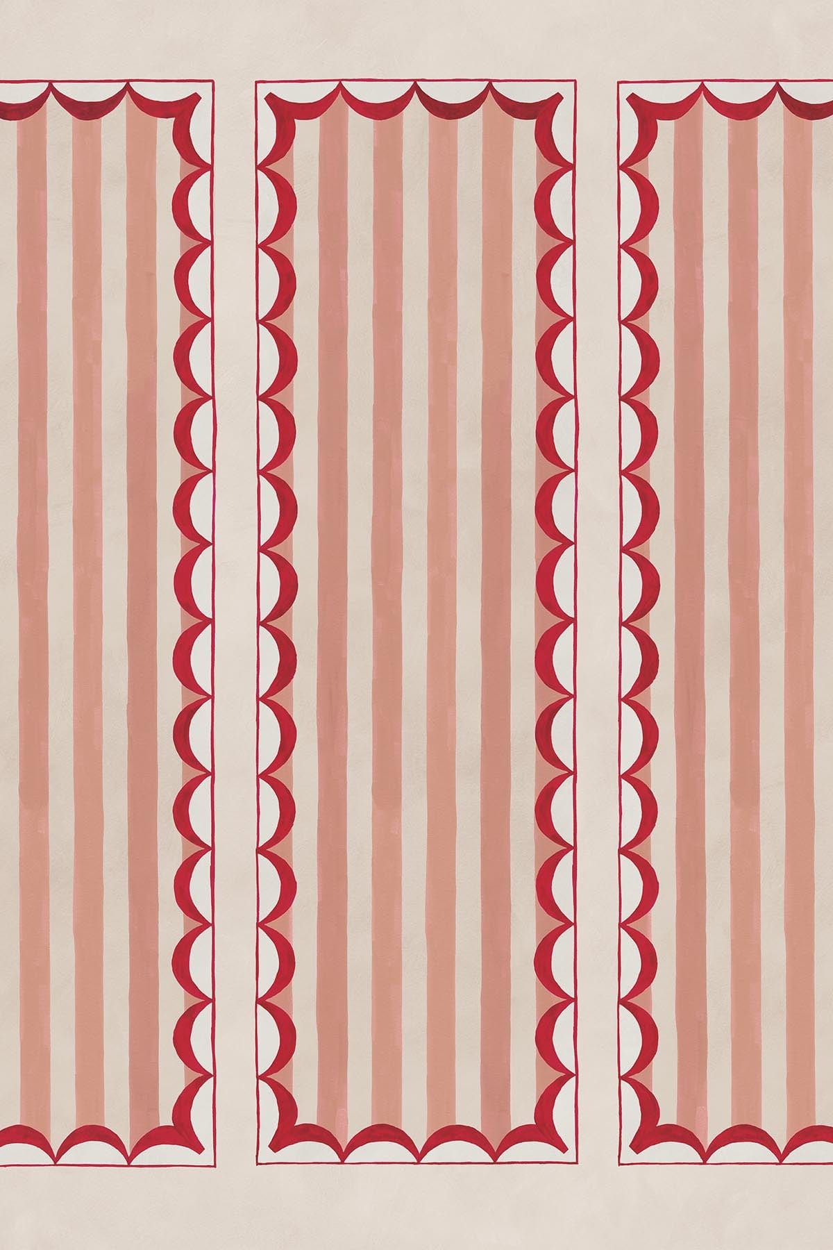  Scallop Panel Pink/Red