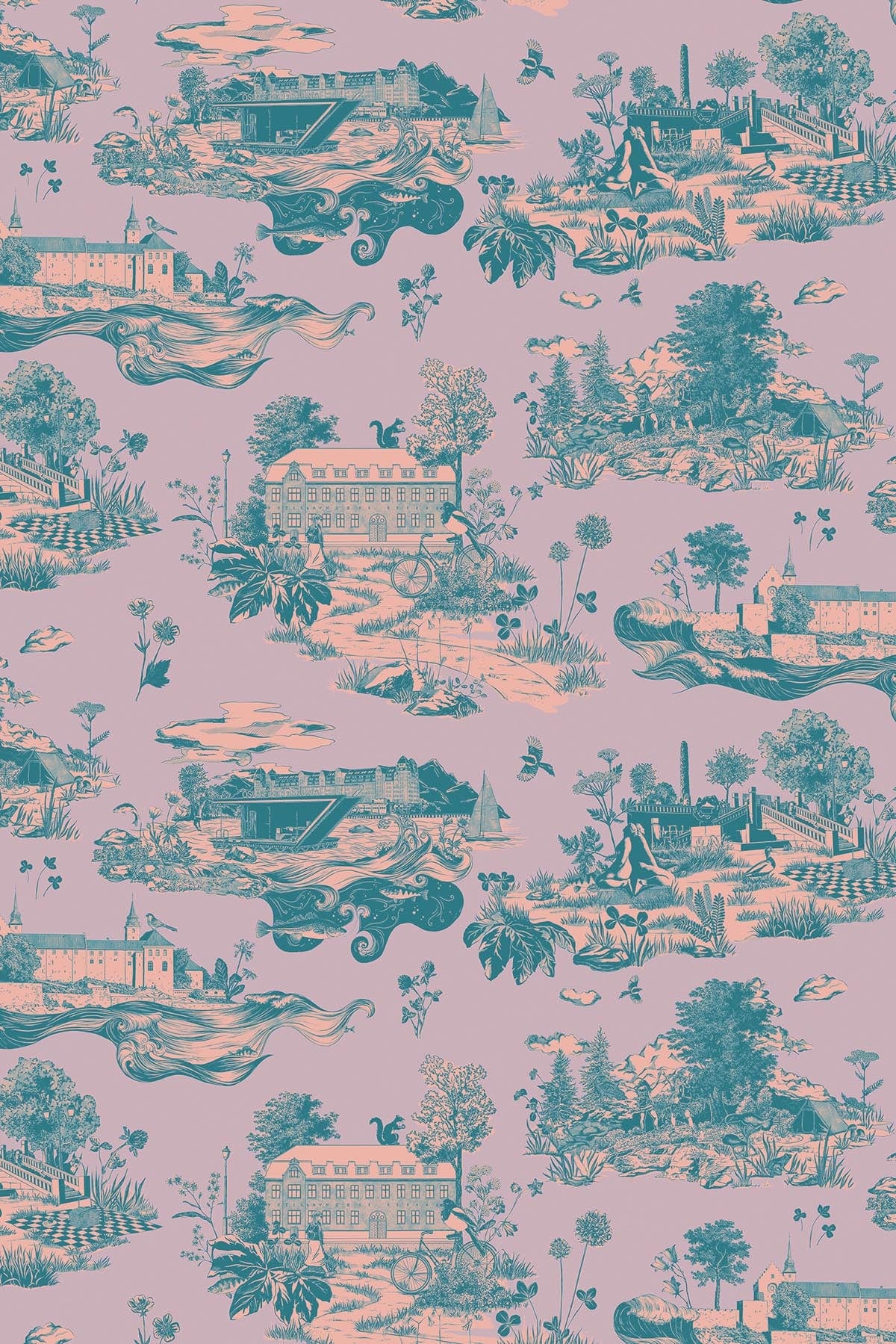  The Oslo Toile Lavender