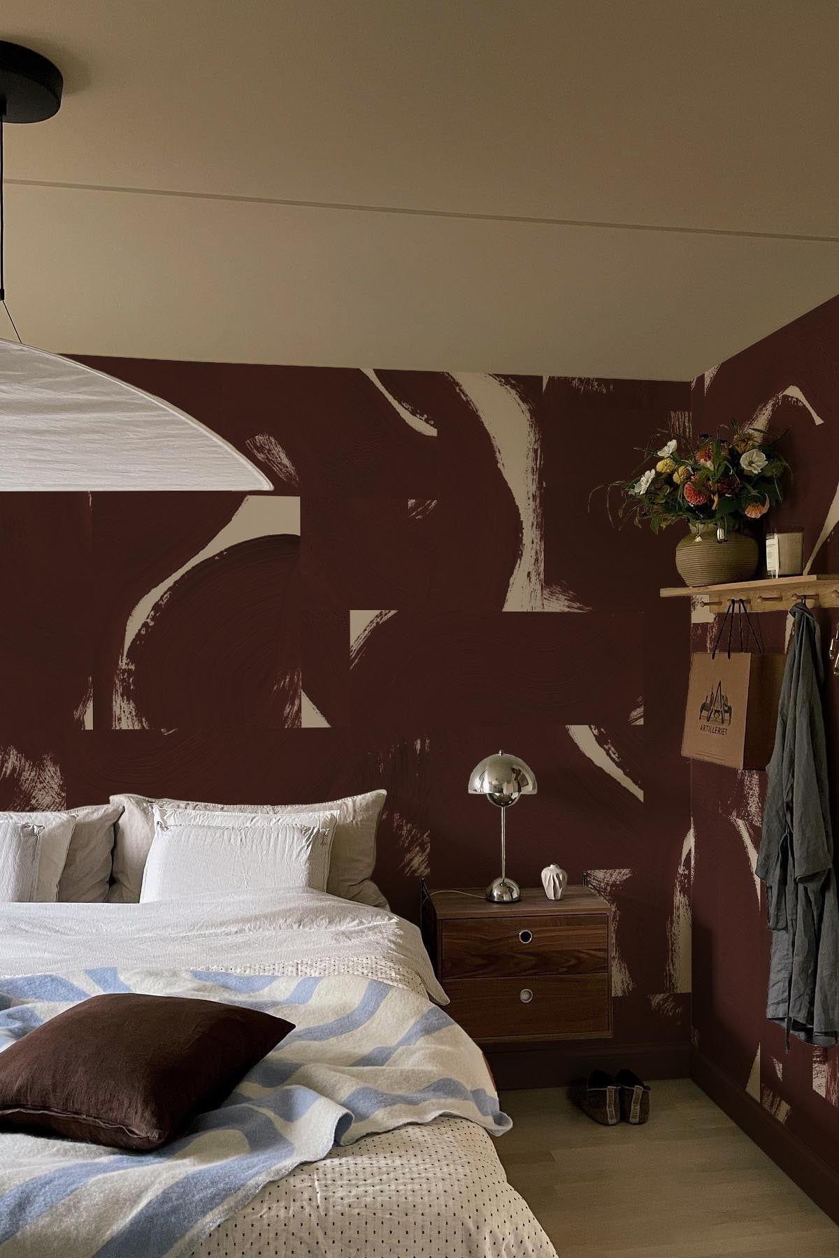  Brushed Tiles Burgundy