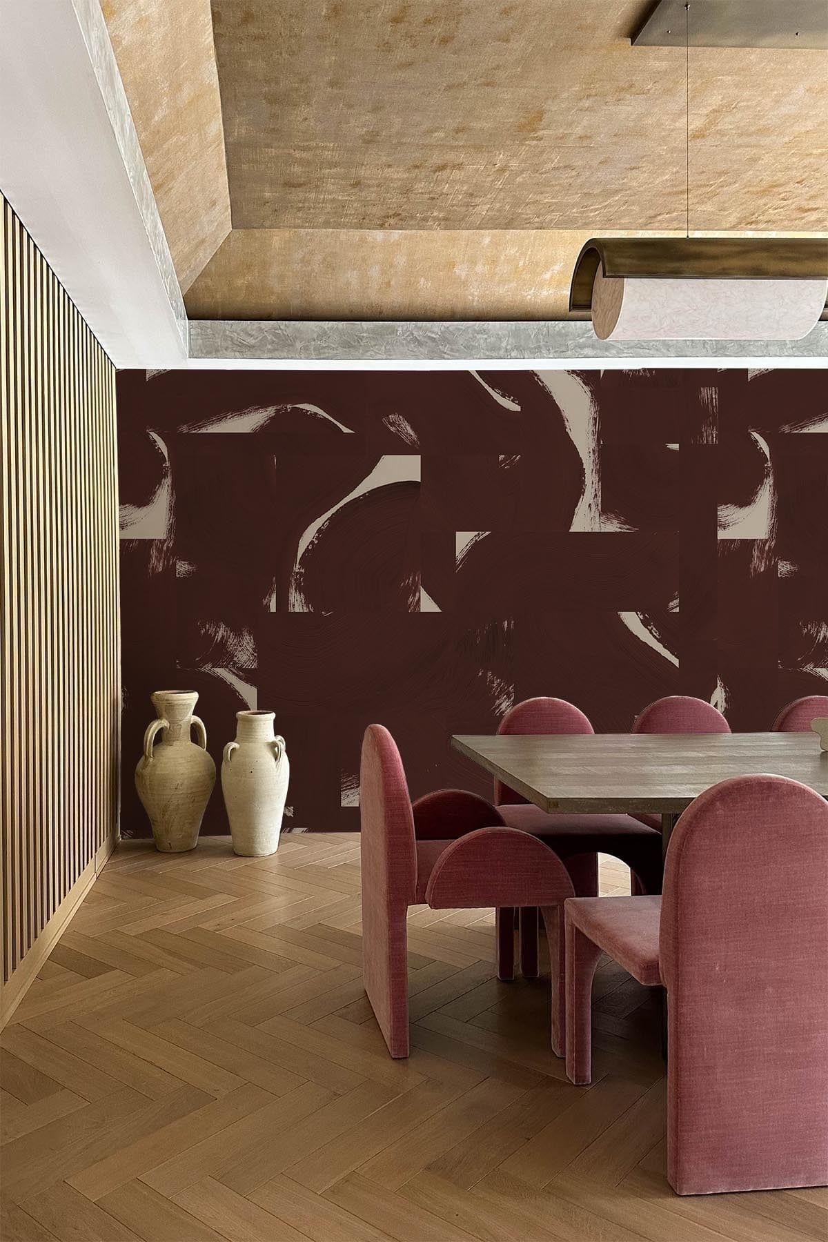  Brushed Tiles Burgundy