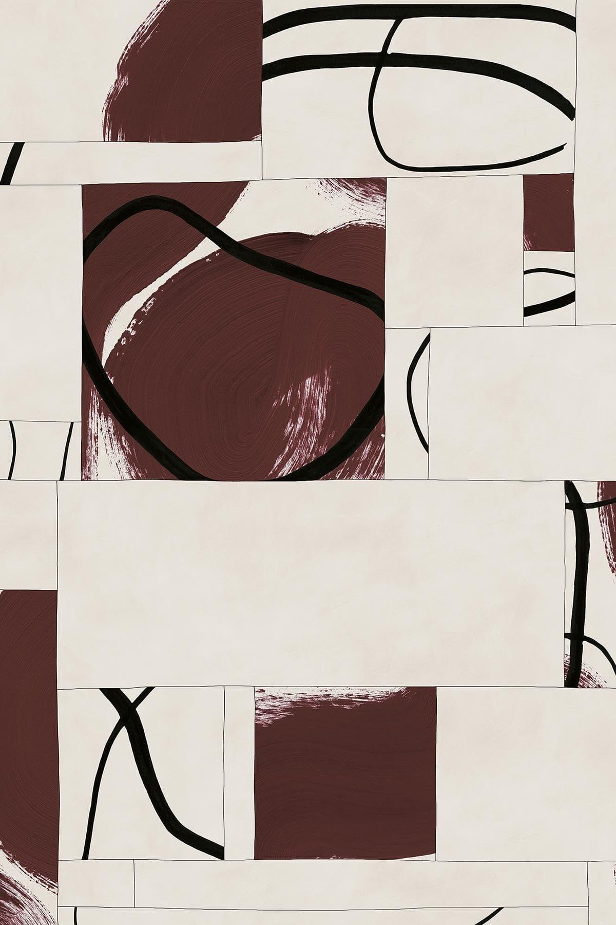 Graphic Tiles Burgundy