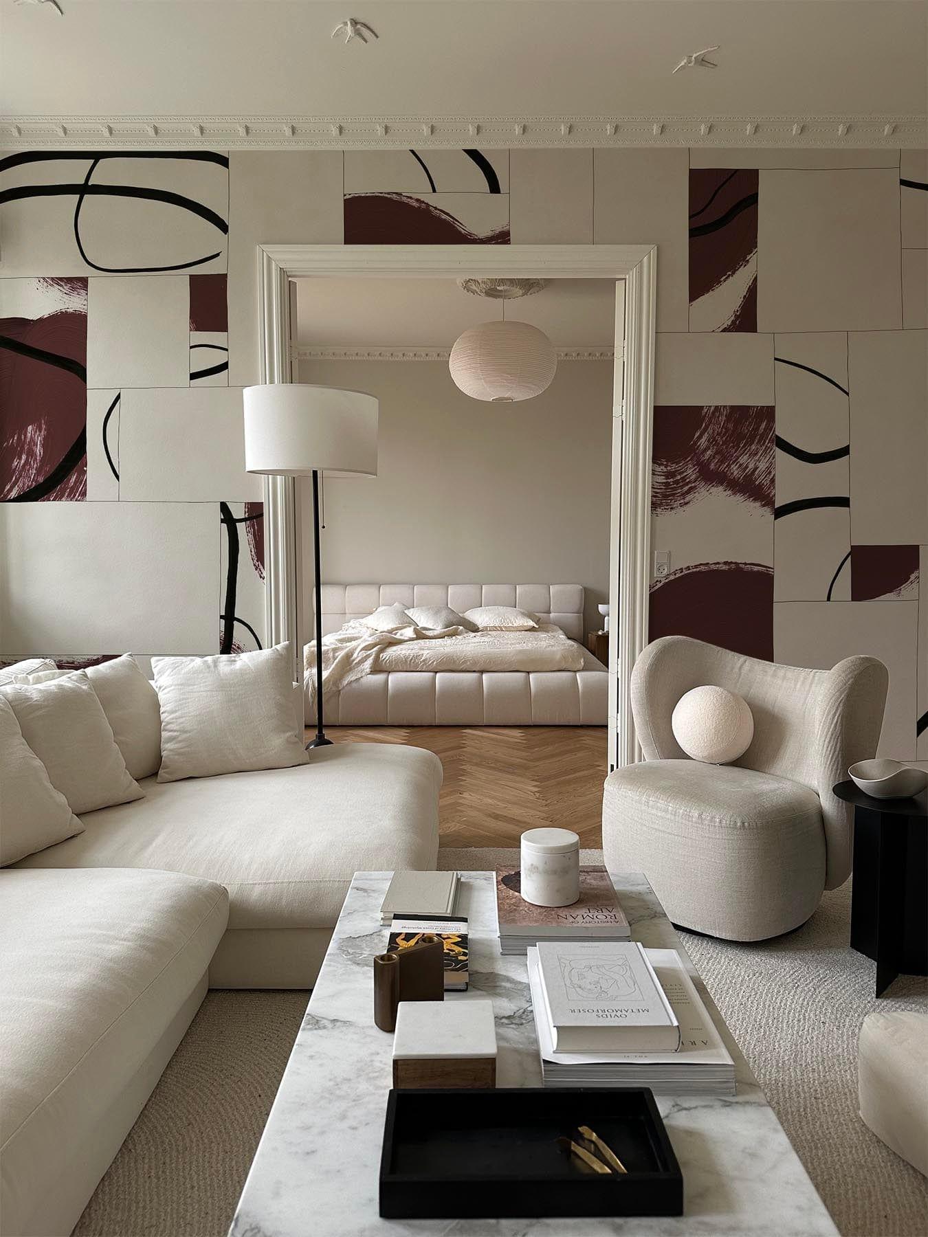  Graphic Tiles Burgundy