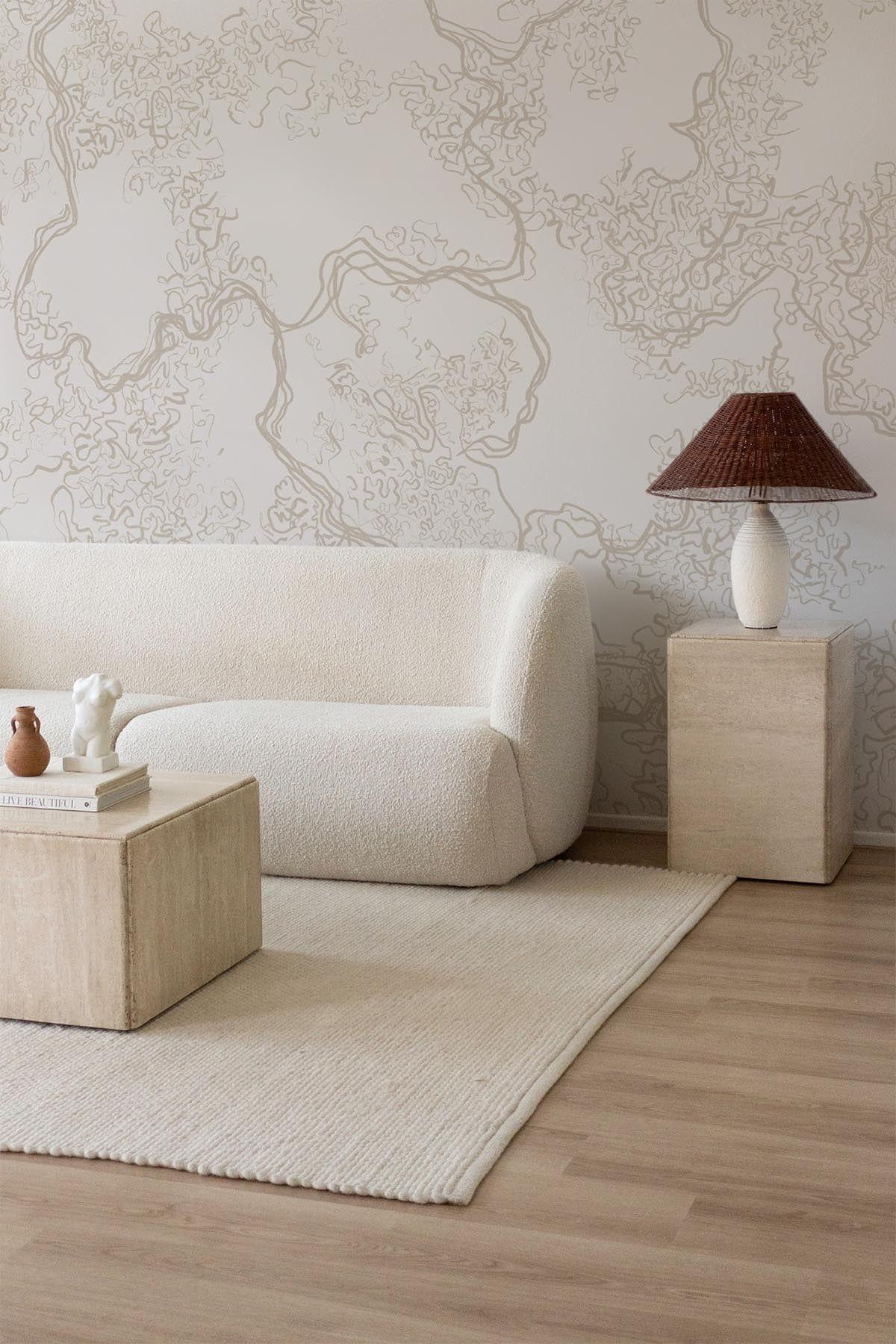  Abstract Sketch Pale Beige
